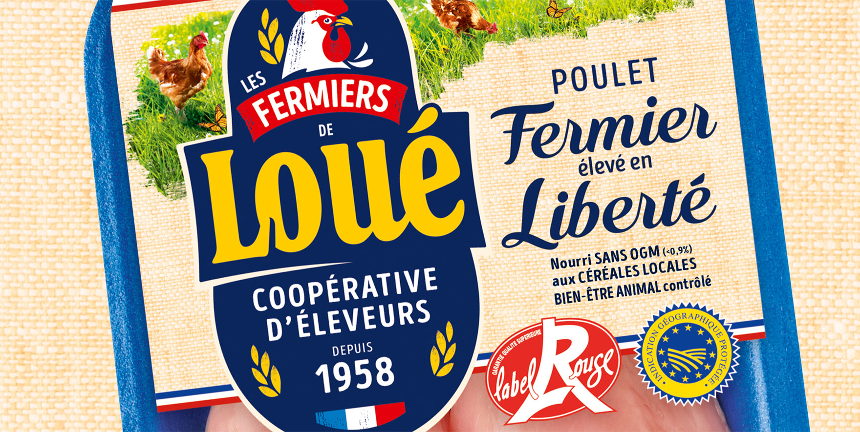 Zoom sur la barquette Poulet Fermier de Loué