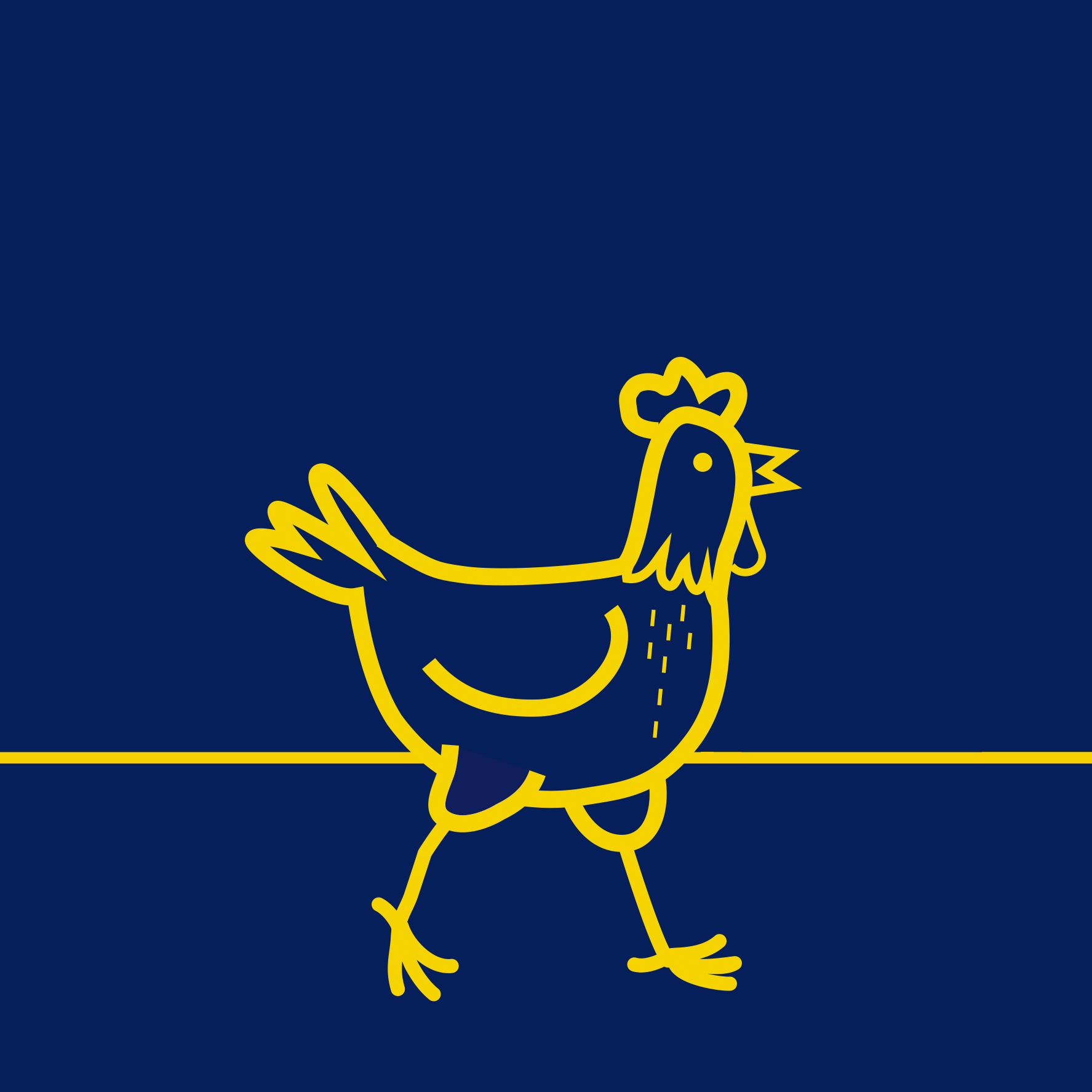 Illustration animée du poulet de Loué